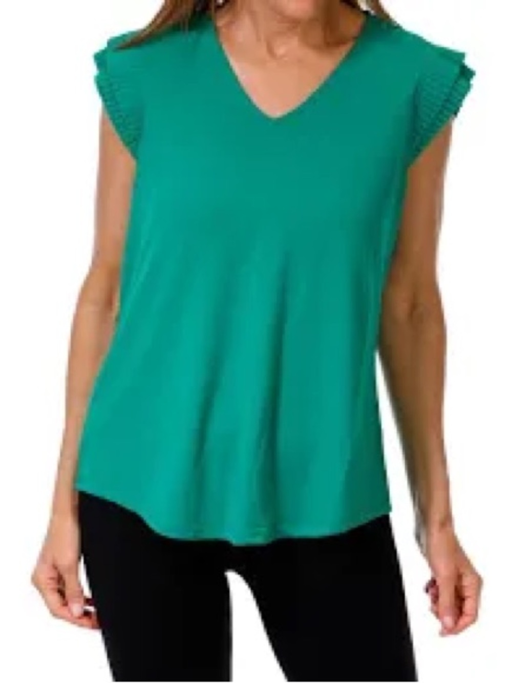Adrianna Papell Ruffle Sleeve Blouse Tank